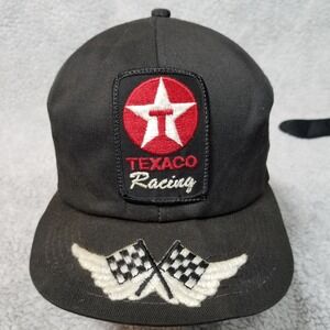 Vintage 90's NASCAR Texaco HAVOLINE Racing Black‎ SnapBack Hat Checkered Flag